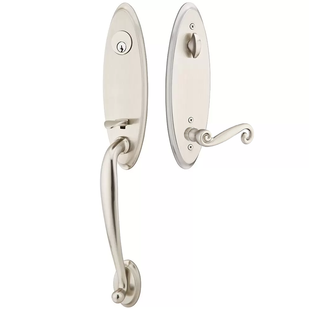 Emtek Marietta Tubular Entryset Monolithic with Rustic Lever