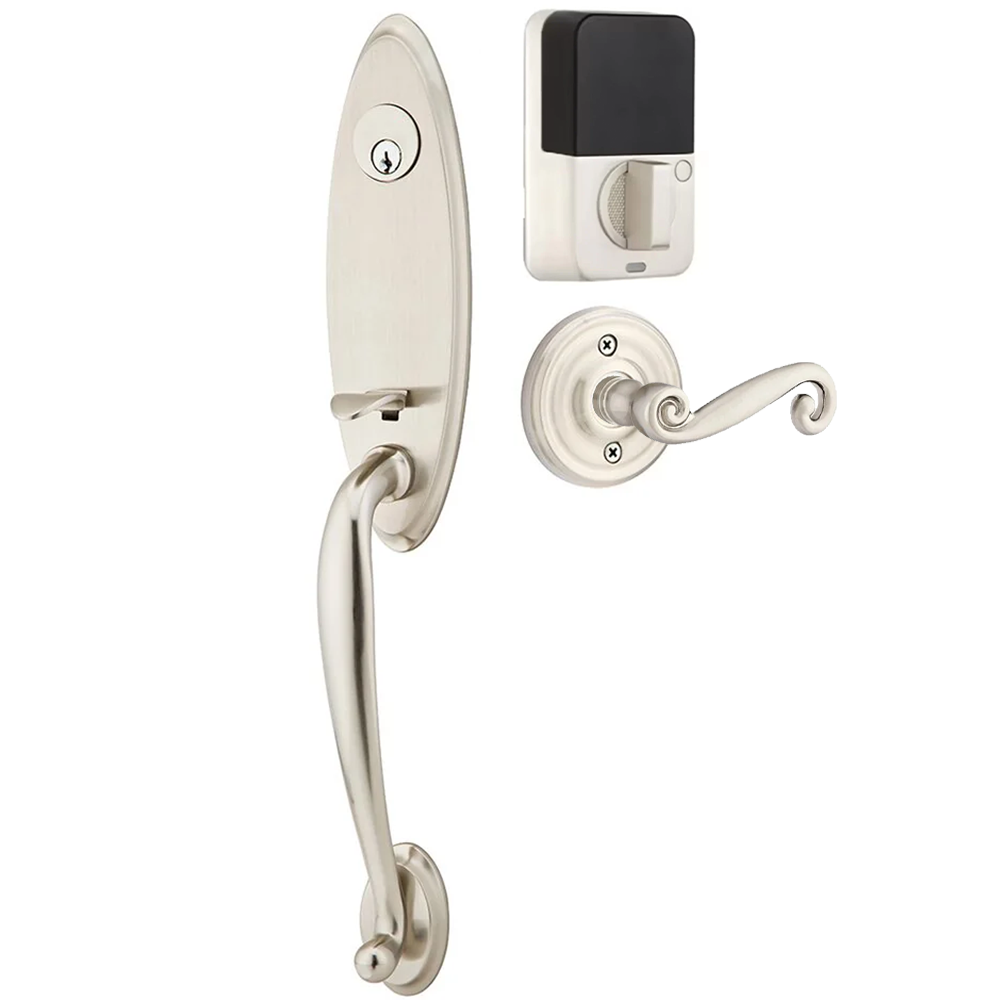 Emtek Marietta Tubular Entryset Monolithic with Rustic Lever