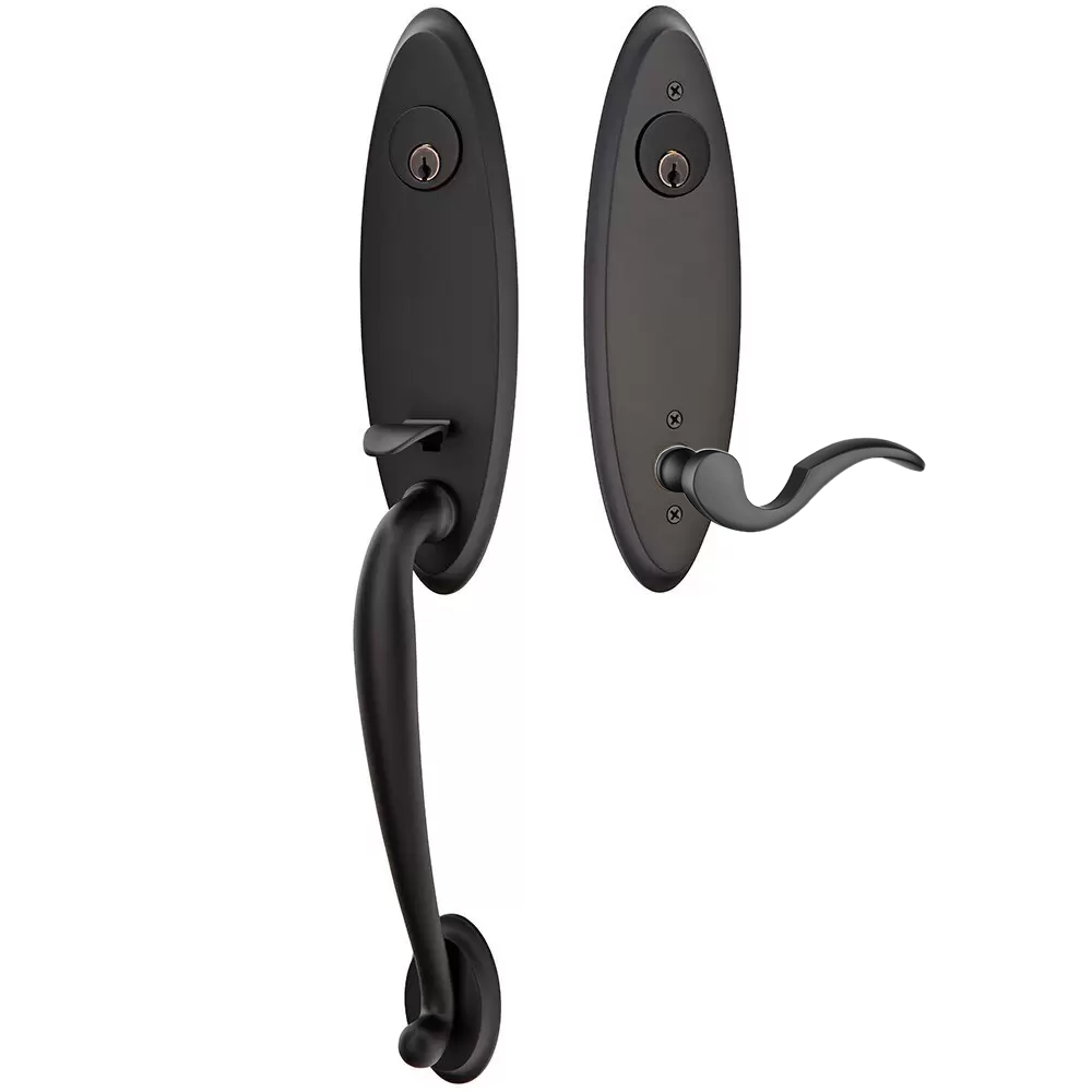 Emtek Marietta Tubular Entryset Monolithic with Cortina Lever