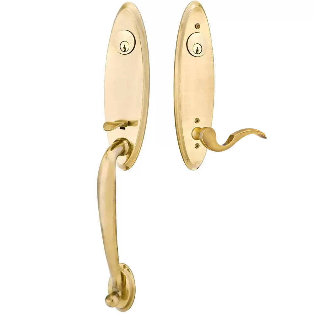 Emtek Marietta Tubular Entryset Monolithic with Cortina Lever