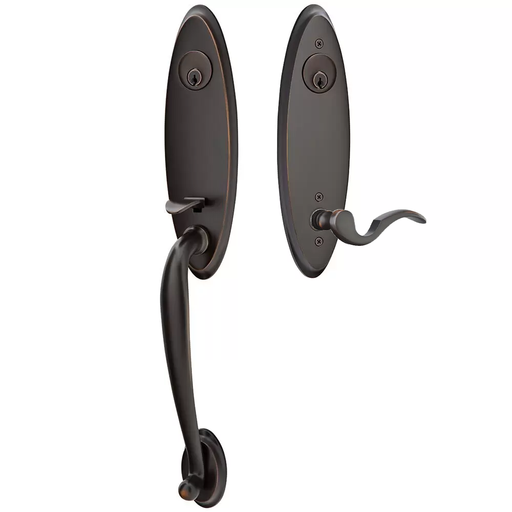 Emtek Marietta Tubular Entryset Monolithic with Cortina Lever