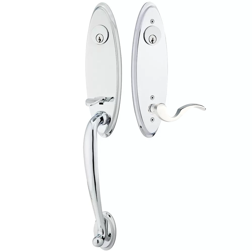 Emtek Marietta Tubular Entryset Monolithic with Cortina Lever