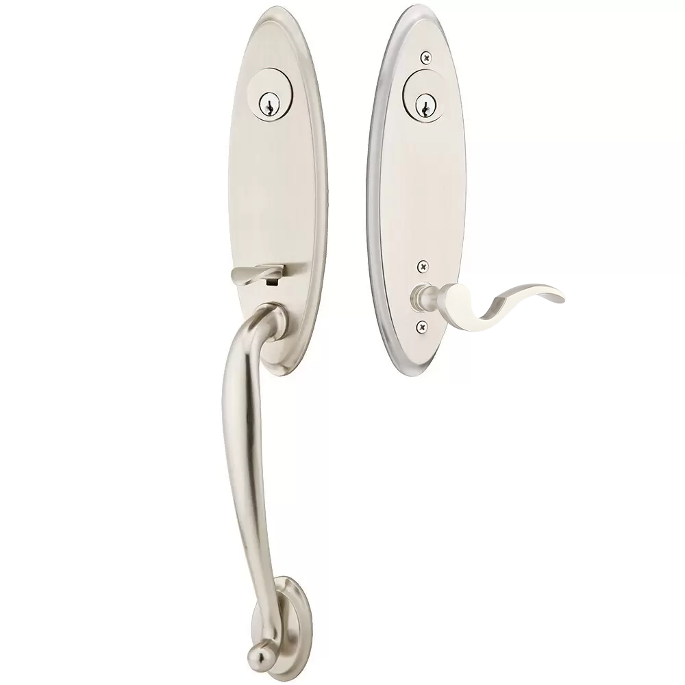 Emtek Marietta Tubular Entryset Monolithic with Cortina Lever