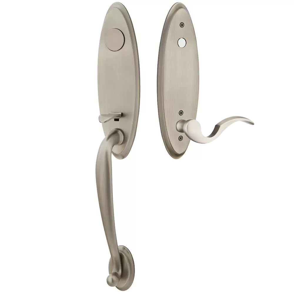 Emtek Marietta Tubular Entryset Monolithic with Cortina Lever