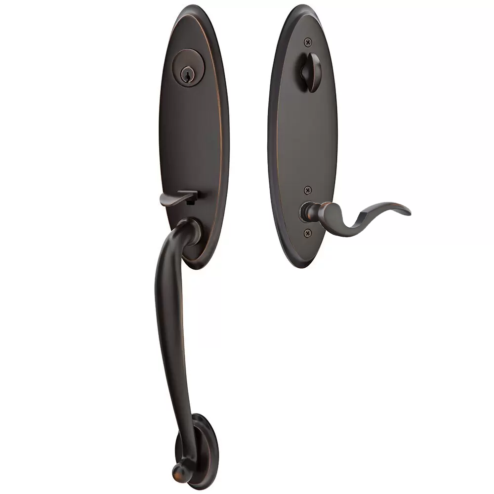 Emtek Marietta Tubular Entryset Monolithic with Cortina Lever