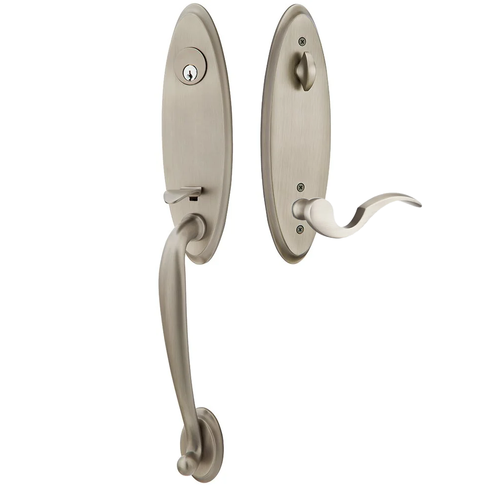 Emtek Marietta Tubular Entryset Monolithic with Cortina Lever