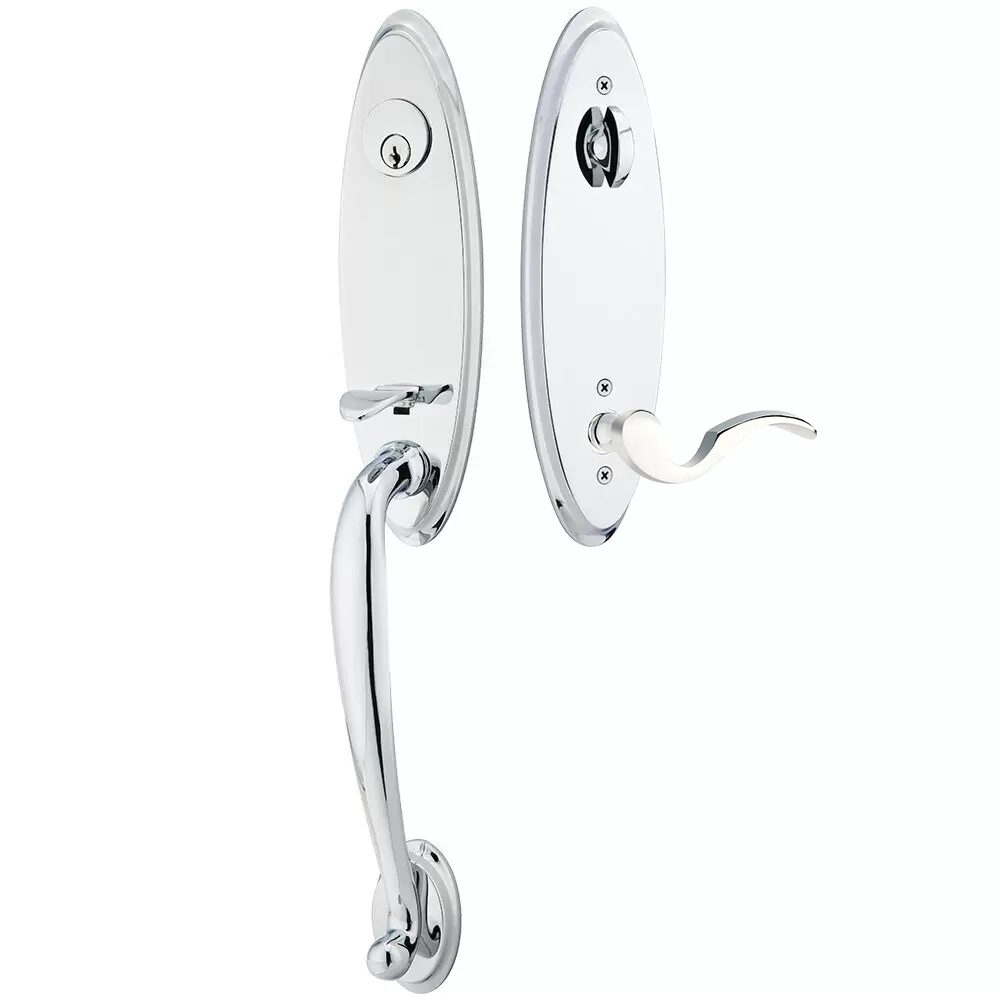 Emtek Marietta Tubular Entryset Monolithic with Cortina Lever