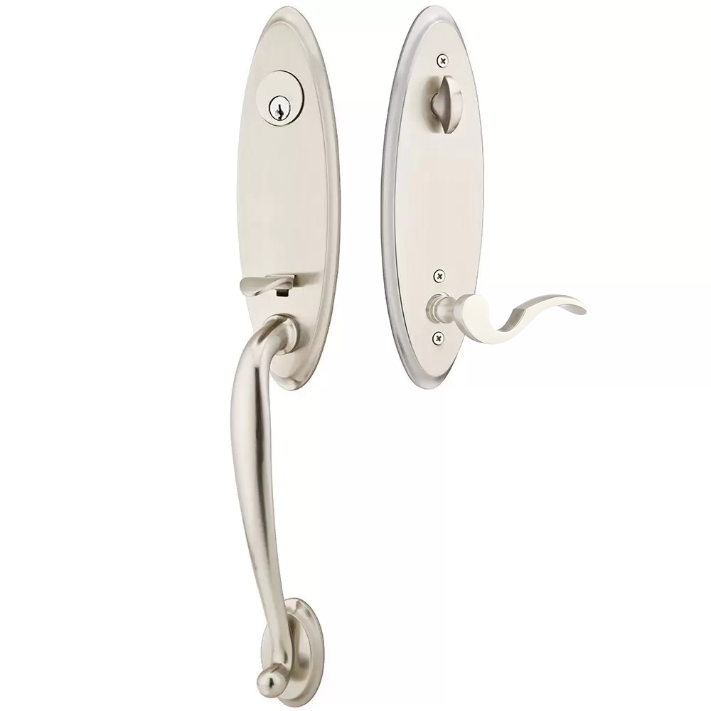 Emtek Marietta Tubular Entryset Monolithic with Cortina Lever