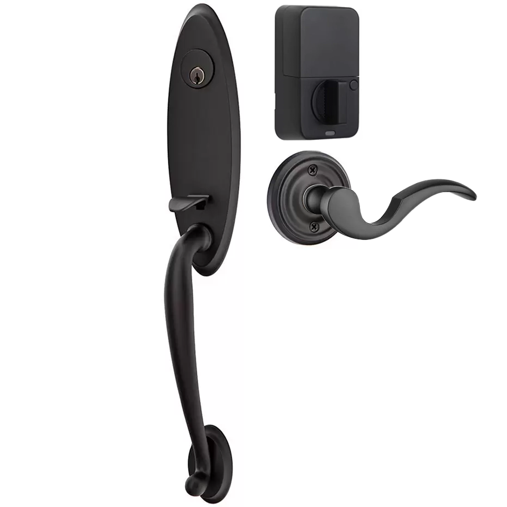 Emtek Marietta Tubular Entryset Monolithic with Cortina Lever