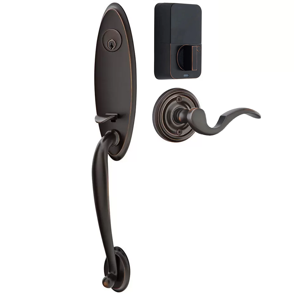 Emtek Marietta Tubular Entryset Monolithic with Cortina Lever