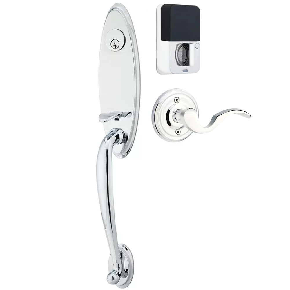 Emtek Marietta Tubular Entryset Monolithic with Cortina Lever