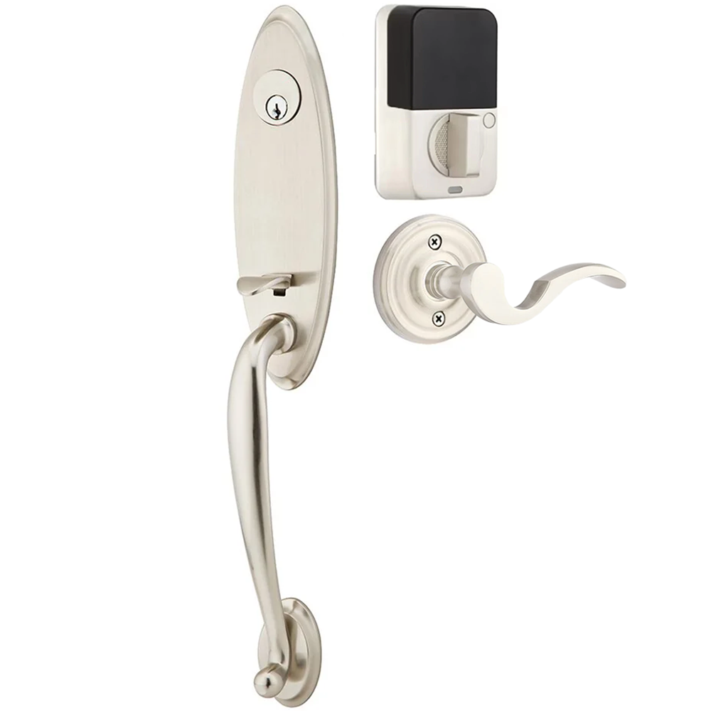 Emtek Marietta Tubular Entryset Monolithic with Cortina Lever