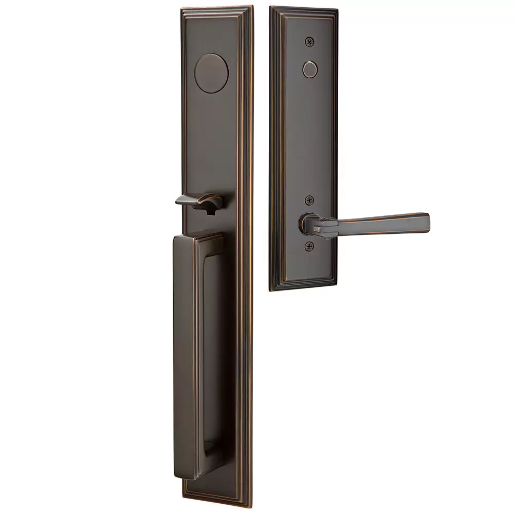 Emtek Melrose Tubular Entryset Full Length with Arts & Crafts Lever