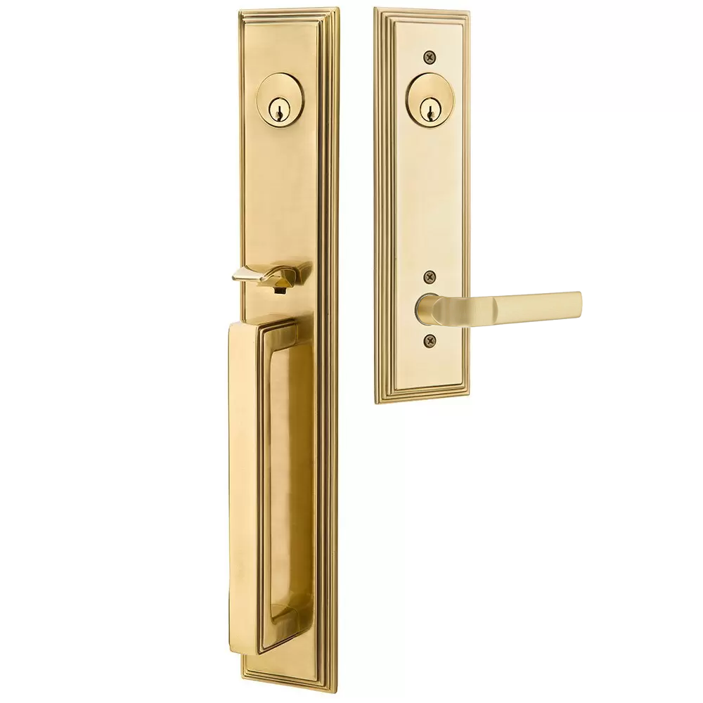 Emtek Melrose Tubular Entryset Full Length with Aston Lever