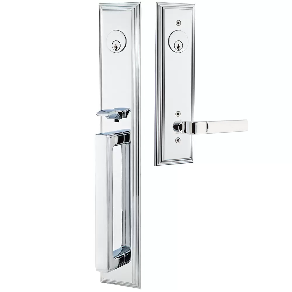 Emtek Melrose Tubular Entryset Full Length with Aston Lever