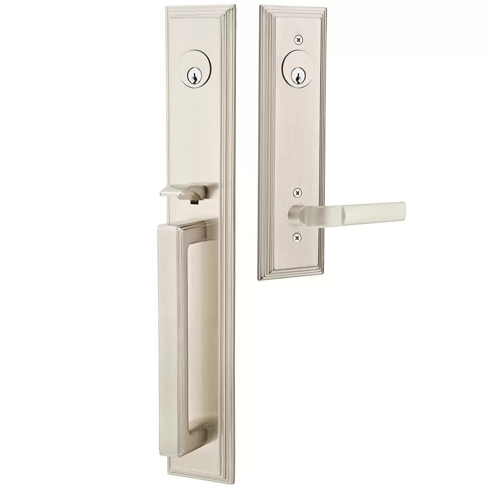 Emtek Melrose Tubular Entryset Full Length with Aston Lever