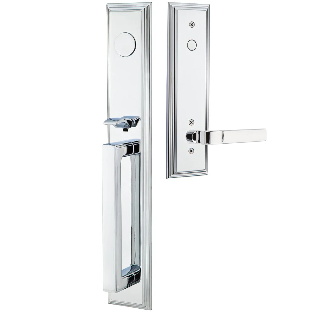 Emtek Melrose Tubular Entryset Full Length with Aston Lever