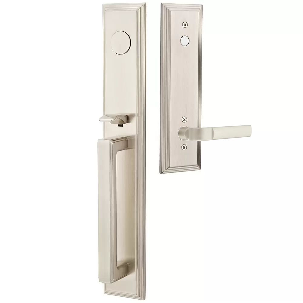 Emtek Melrose Tubular Entryset Full Length with Aston Lever