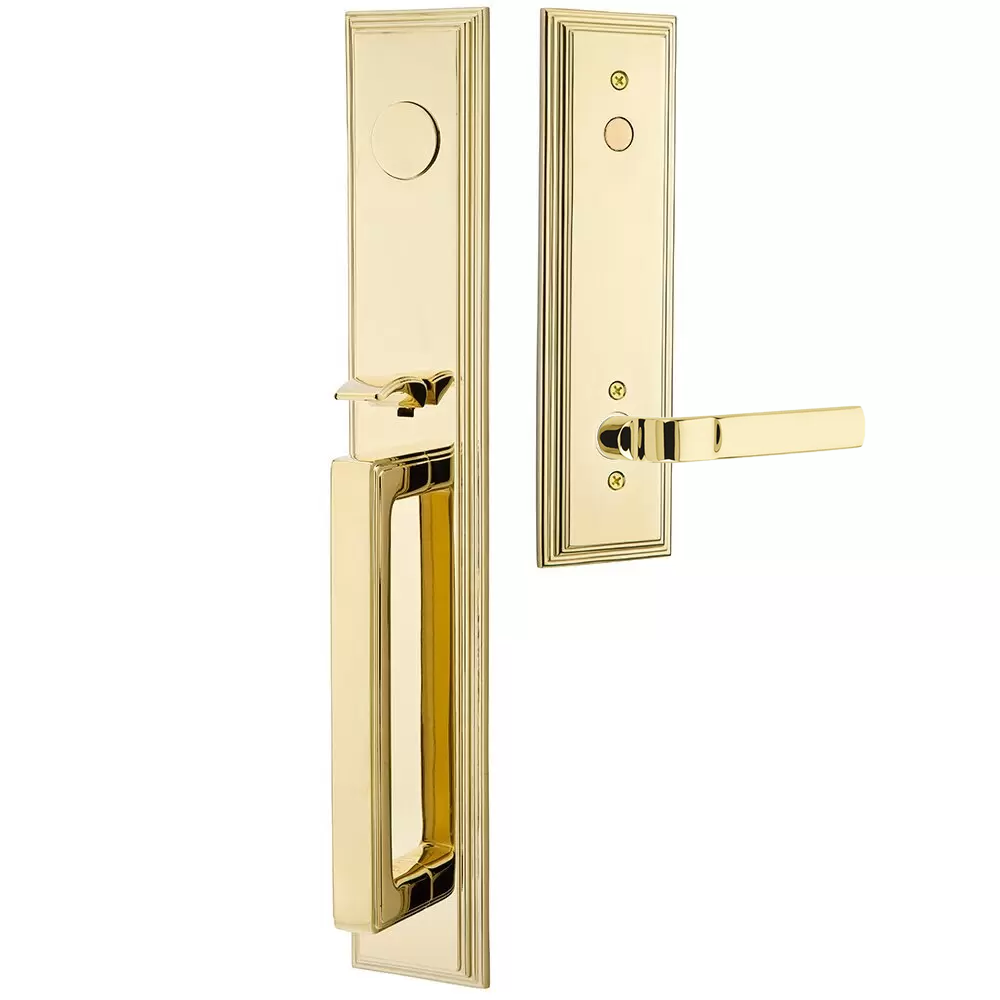 Emtek Melrose Tubular Entryset Full Length with Aston Lever