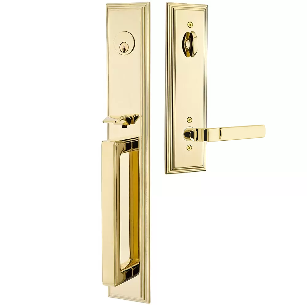 Emtek Melrose Tubular Entryset Full Length with Aston Lever