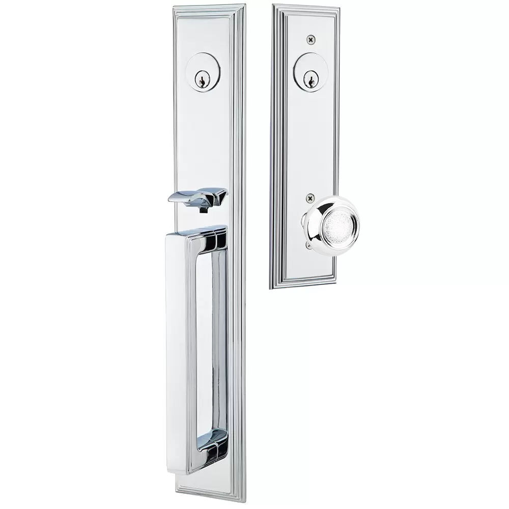 Emtek Melrose Tubular Entryset Full Length with Belmont Knob