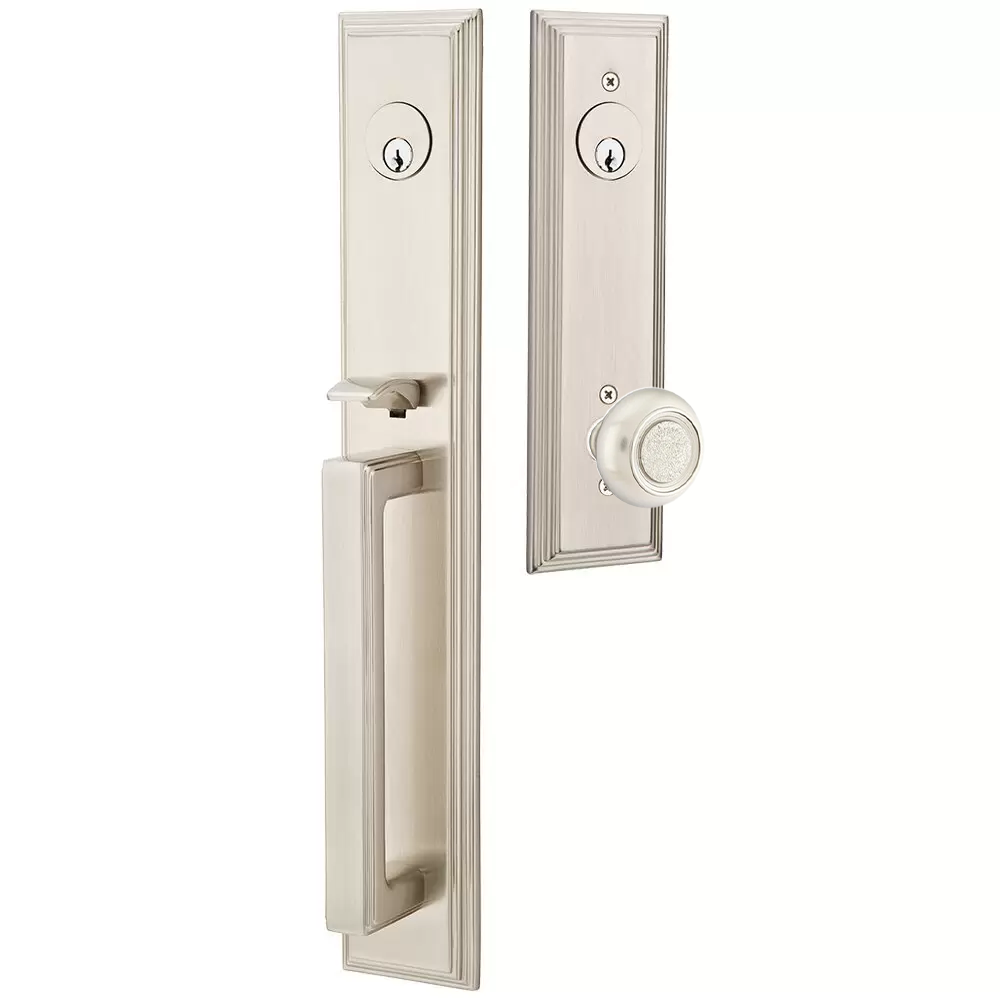 Emtek Melrose Tubular Entryset Full Length with Belmont Knob