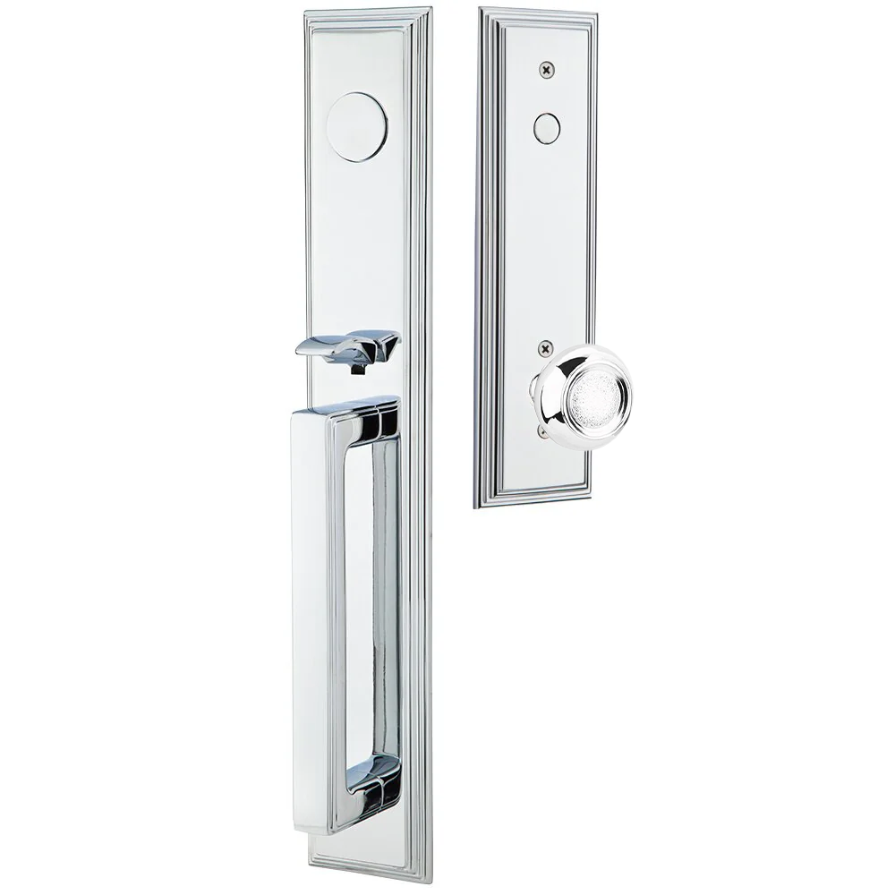 Emtek Melrose Tubular Entryset Full Length with Belmont Knob