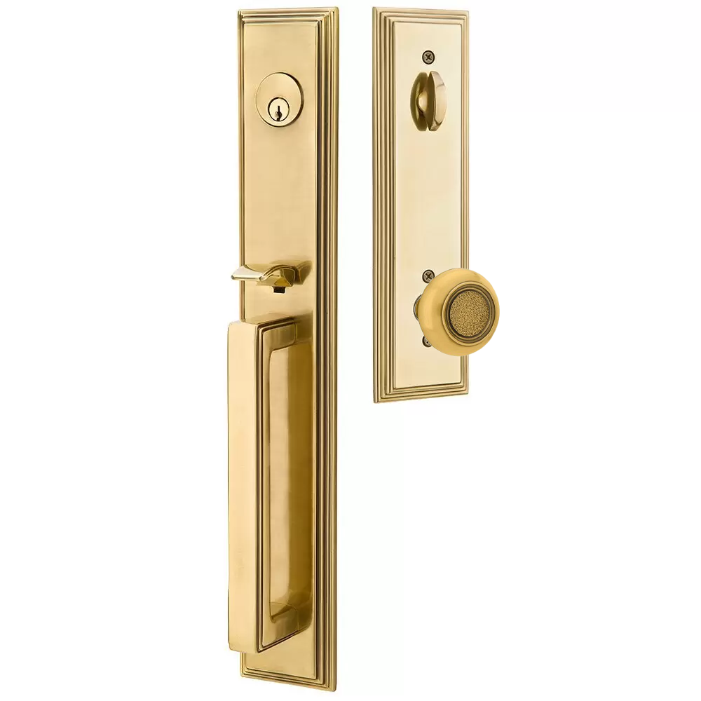 Emtek Melrose Tubular Entryset Full Length with Belmont Knob