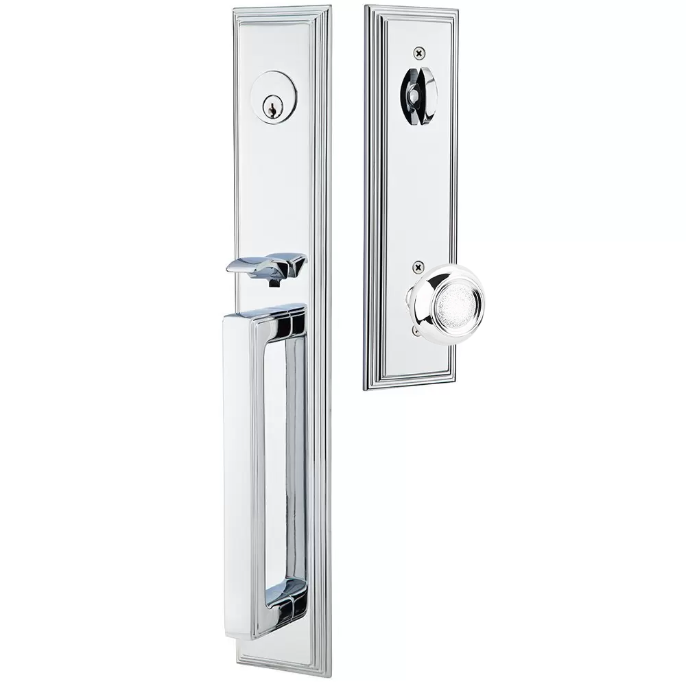 Emtek Melrose Tubular Entryset Full Length with Belmont Knob
