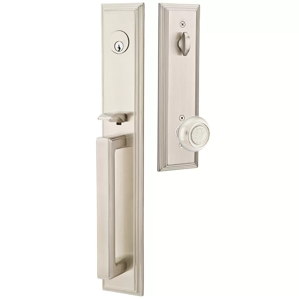 Emtek Melrose Tubular Entryset Full Length with Belmont Knob