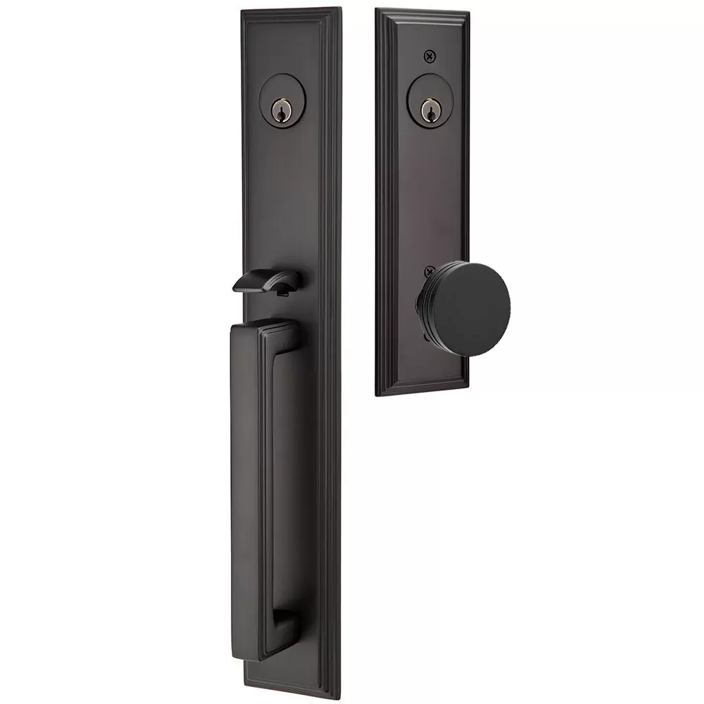 Emtek Melrose Tubular Entryset Full Length with Bern Knob