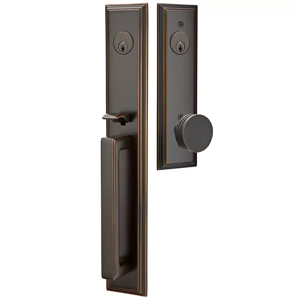 Emtek Melrose Tubular Entryset Full Length with Bern Knob
