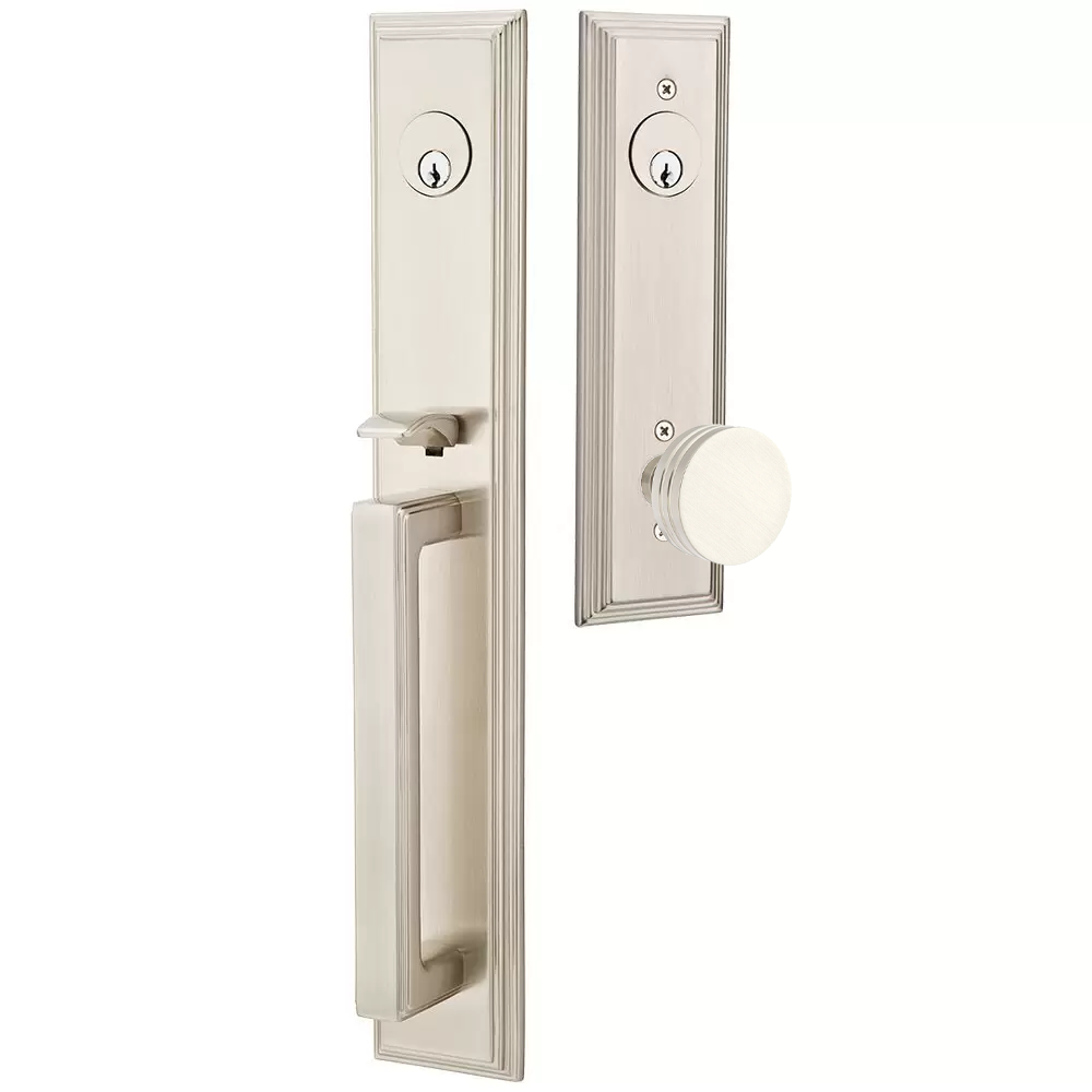Emtek Melrose Tubular Entryset Full Length with Bern Knob