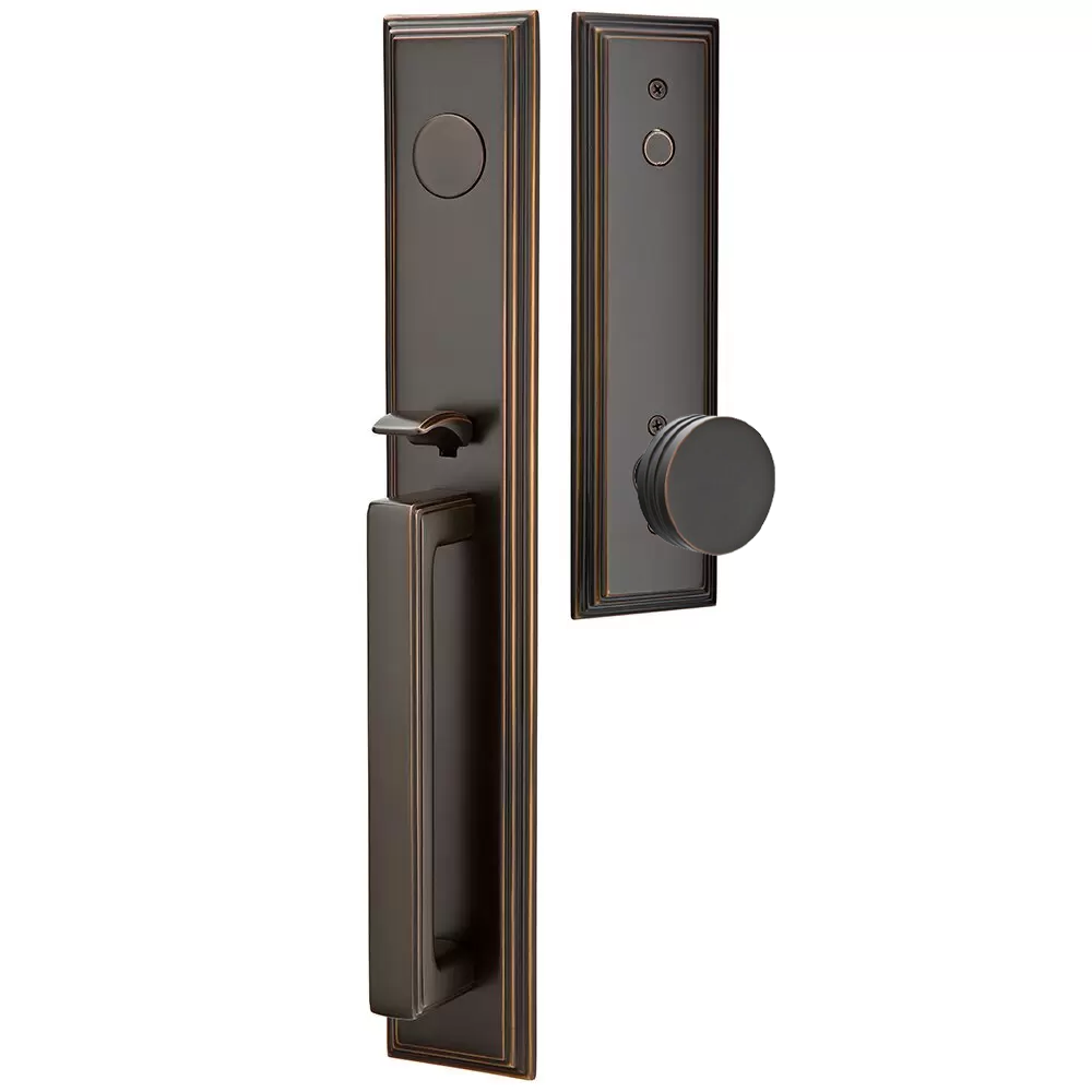 Emtek Melrose Tubular Entryset Full Length with Bern Knob