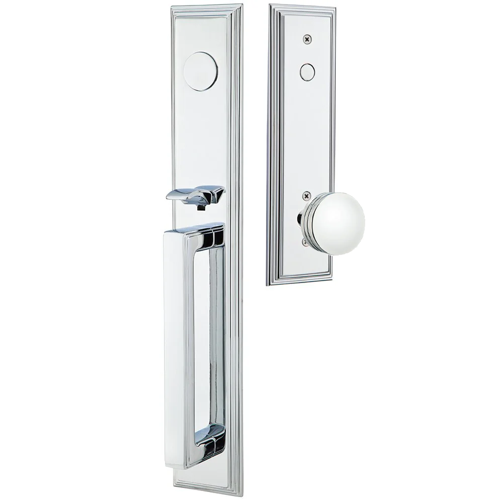 Emtek Melrose Tubular Entryset Full Length with Bern Knob