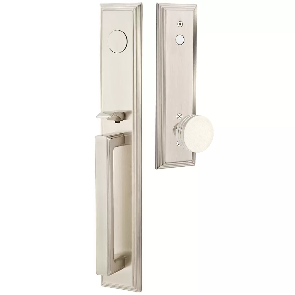 Emtek Melrose Tubular Entryset Full Length with Bern Knob
