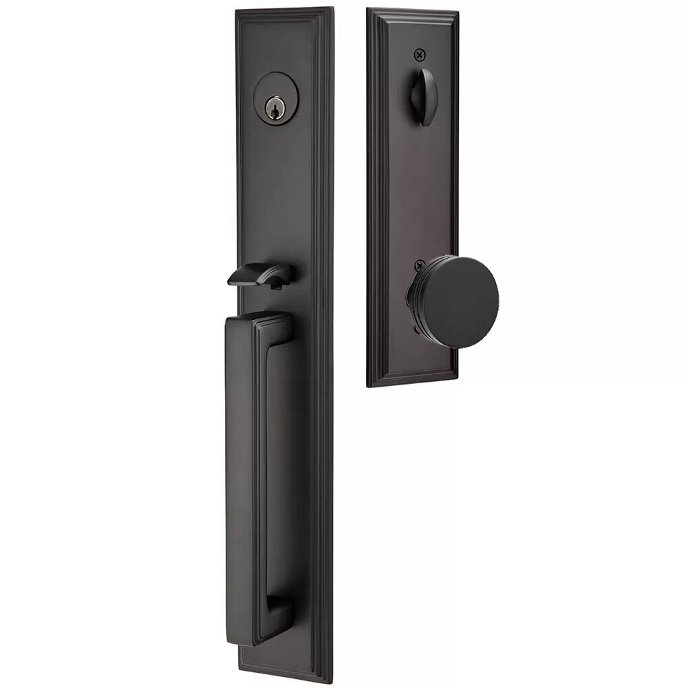 Emtek Melrose Tubular Entryset Full Length with Bern Knob