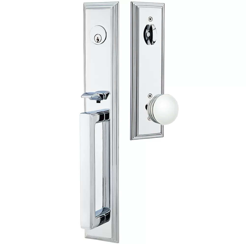 Emtek Melrose Tubular Entryset Full Length with Bern Knob