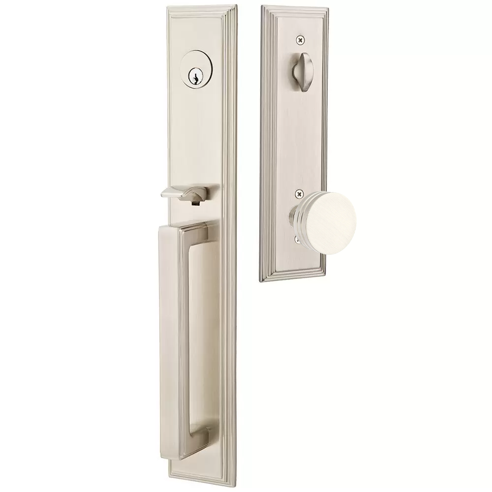 Emtek Melrose Tubular Entryset Full Length with Bern Knob