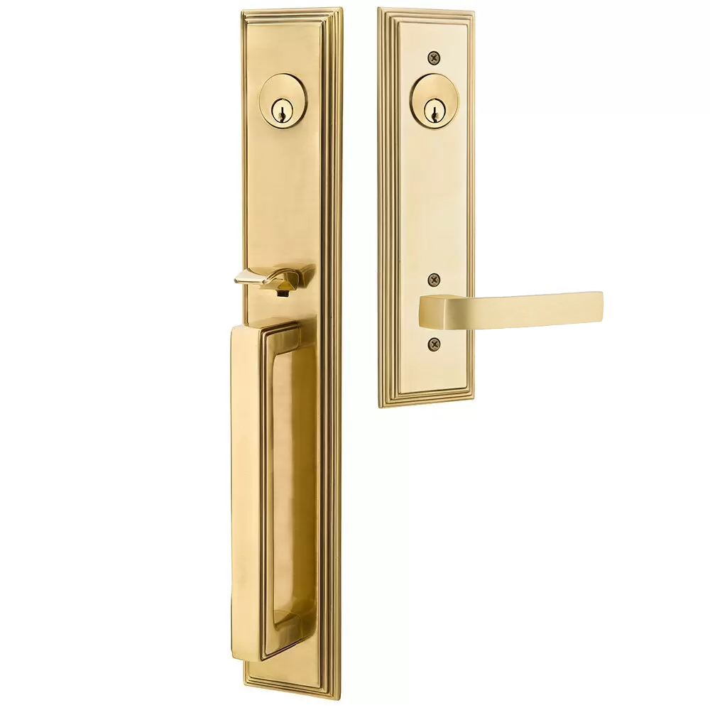 Emtek Melrose Tubular Entryset Full Length with Breslin Lever