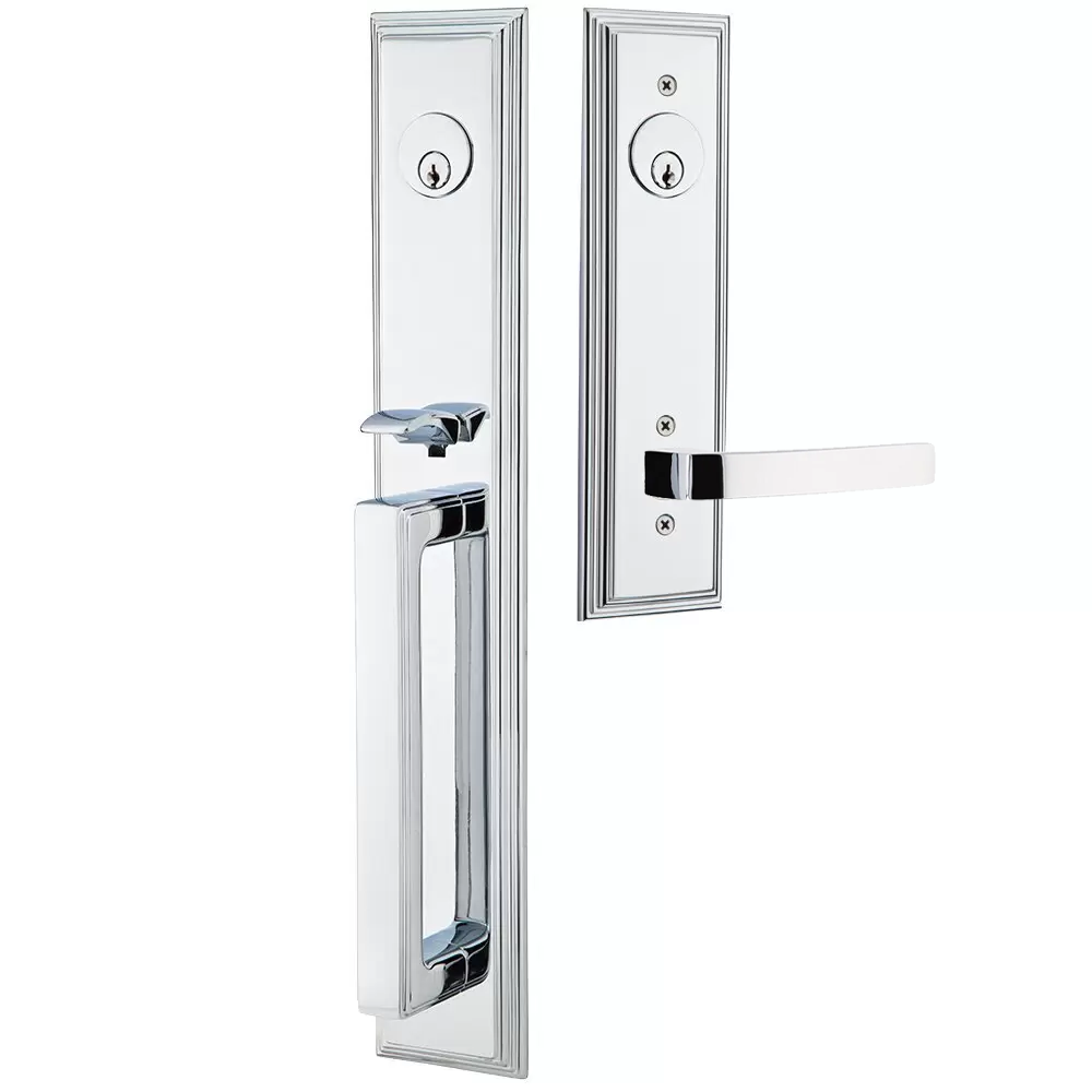 Emtek Melrose Tubular Entryset Full Length with Breslin Lever