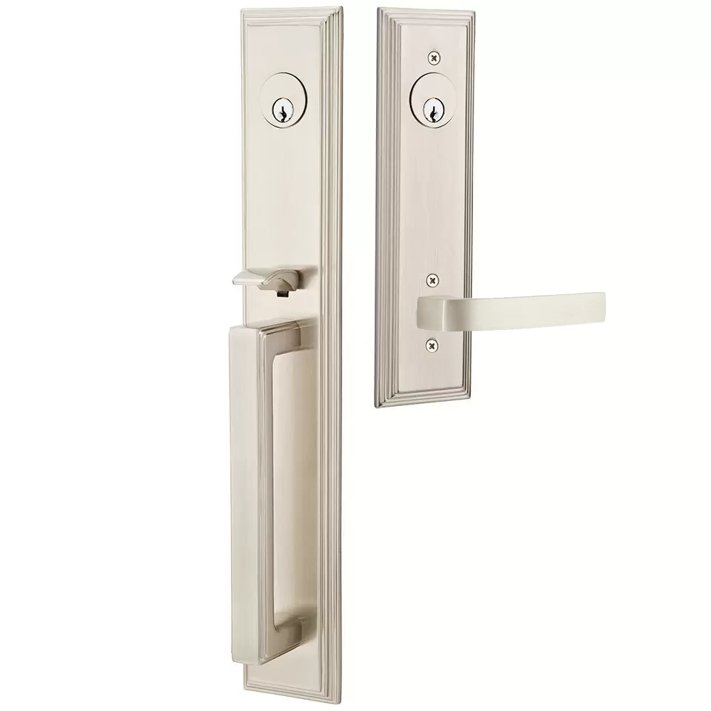 Emtek Melrose Tubular Entryset Full Length with Breslin Lever