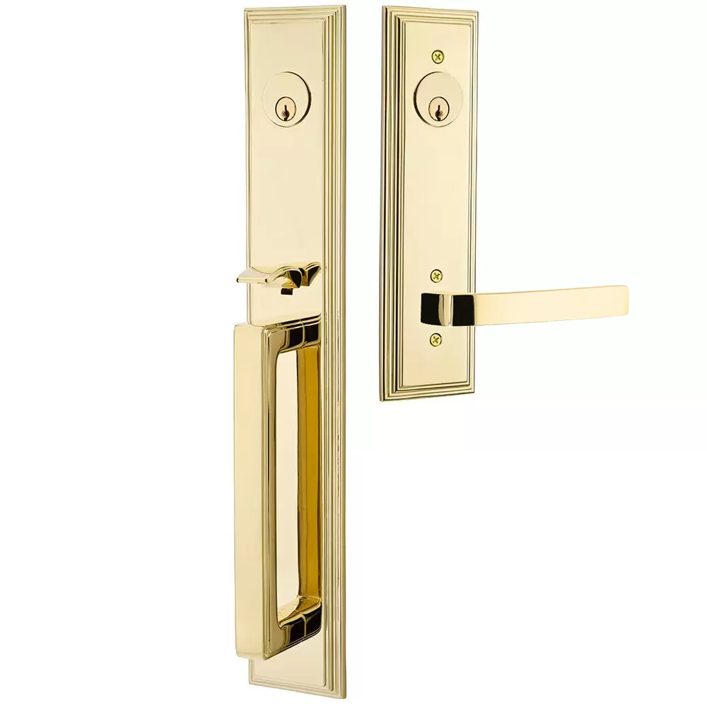 Emtek Melrose Tubular Entryset Full Length with Breslin Lever