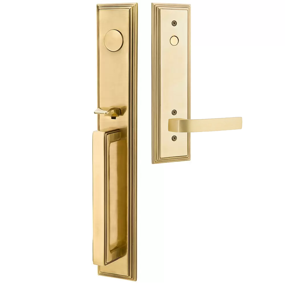 Emtek Melrose Tubular Entryset Full Length with Breslin Lever
