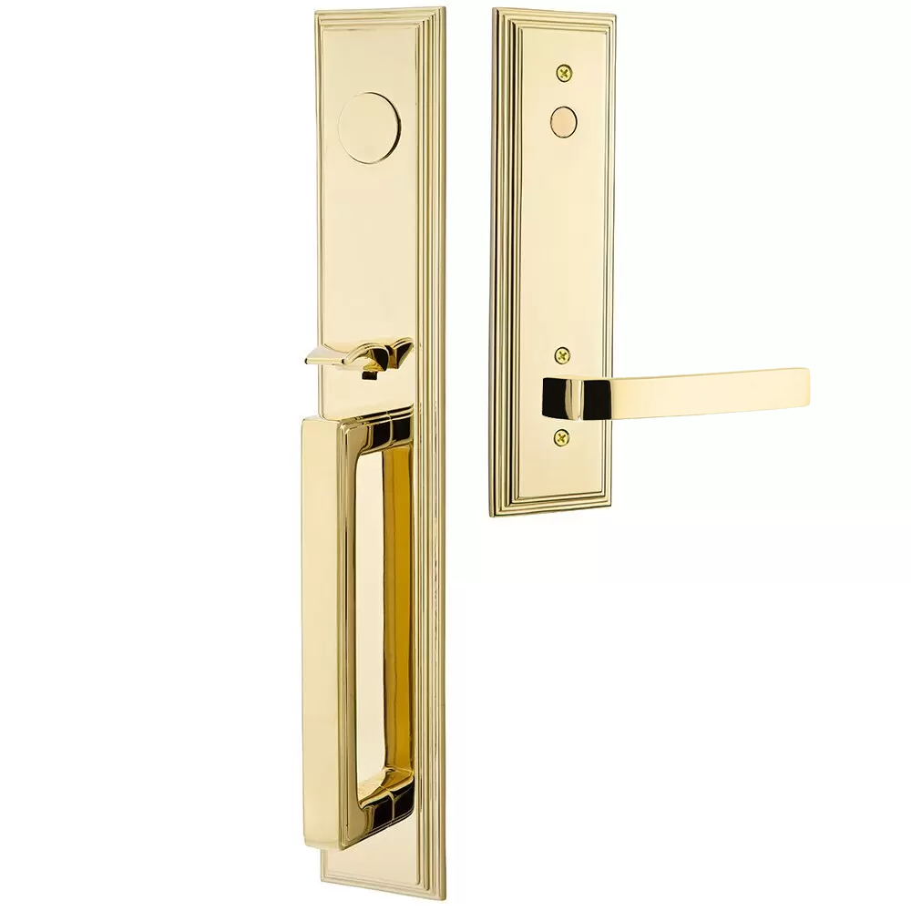 Emtek Melrose Tubular Entryset Full Length with Breslin Lever