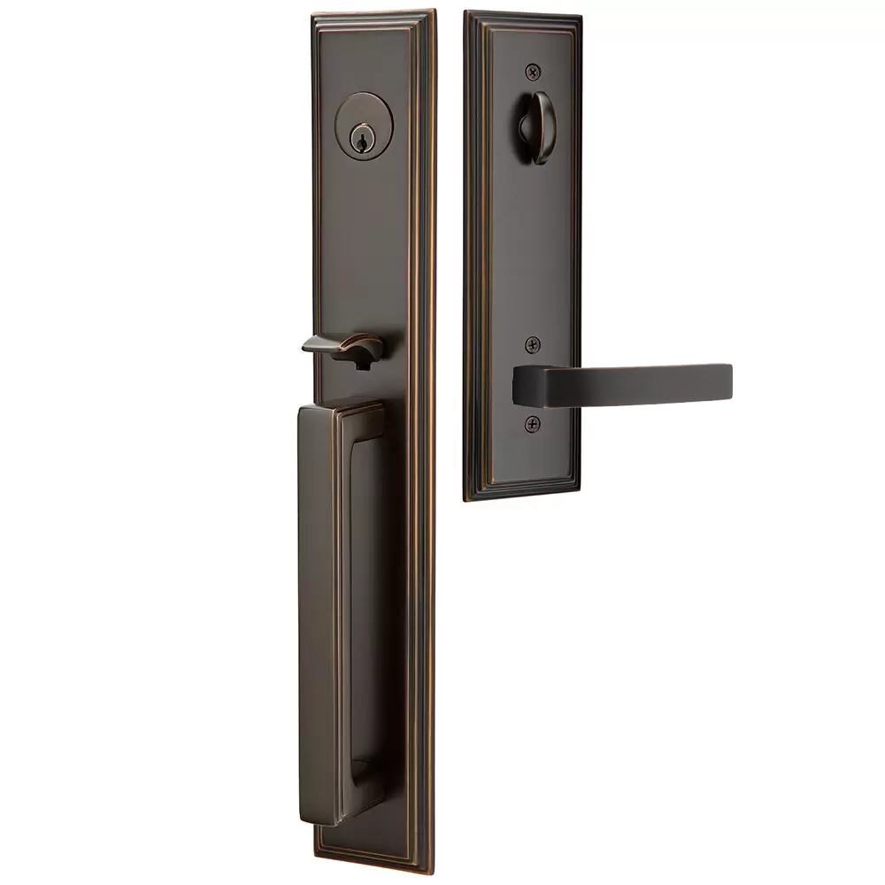 Emtek Melrose Tubular Entryset Full Length with Breslin Lever