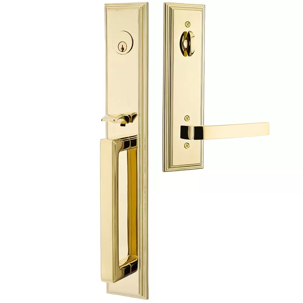 Emtek Melrose Tubular Entryset Full Length with Breslin Lever