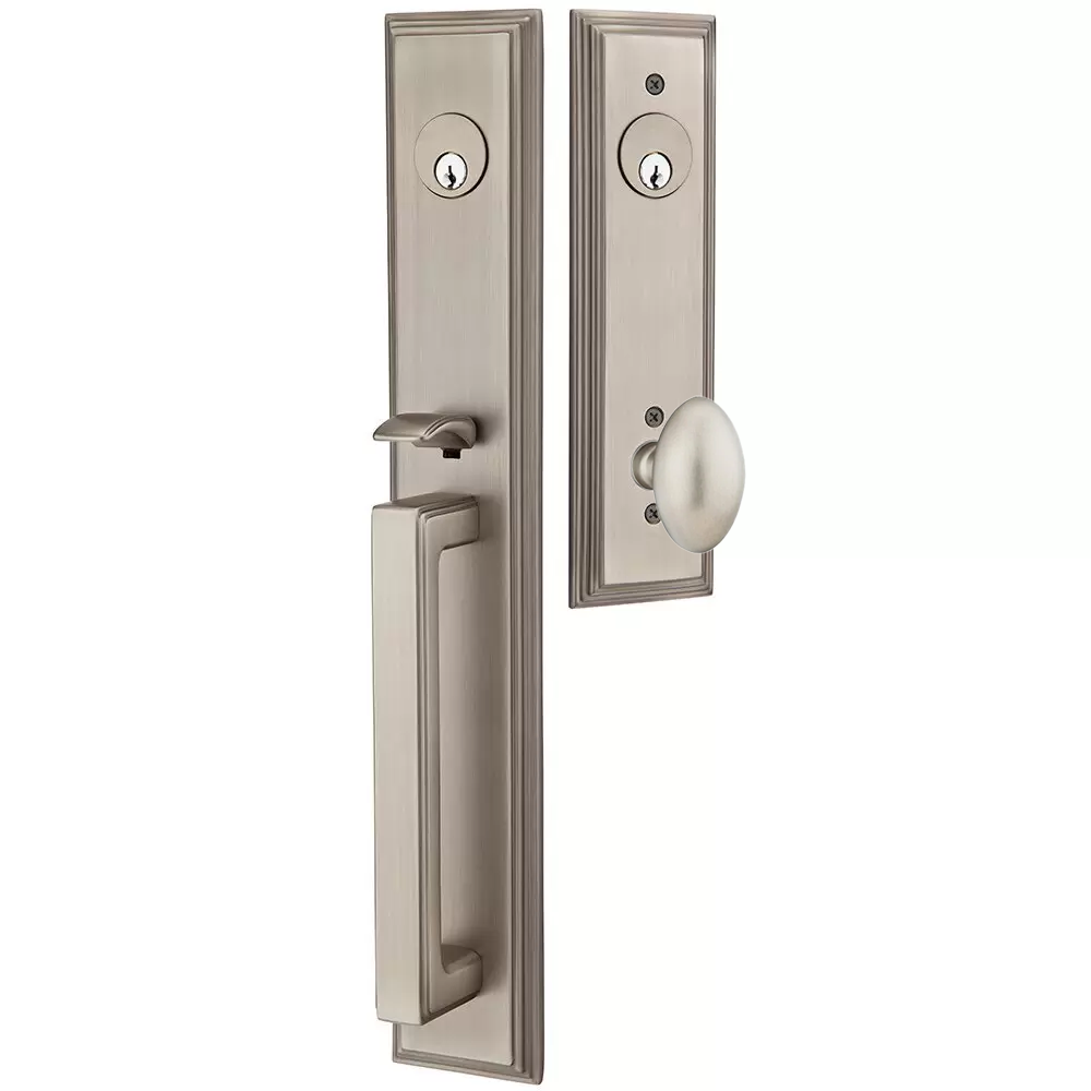 Emtek Melrose Tubular Entryset Full Length with Egg Knob