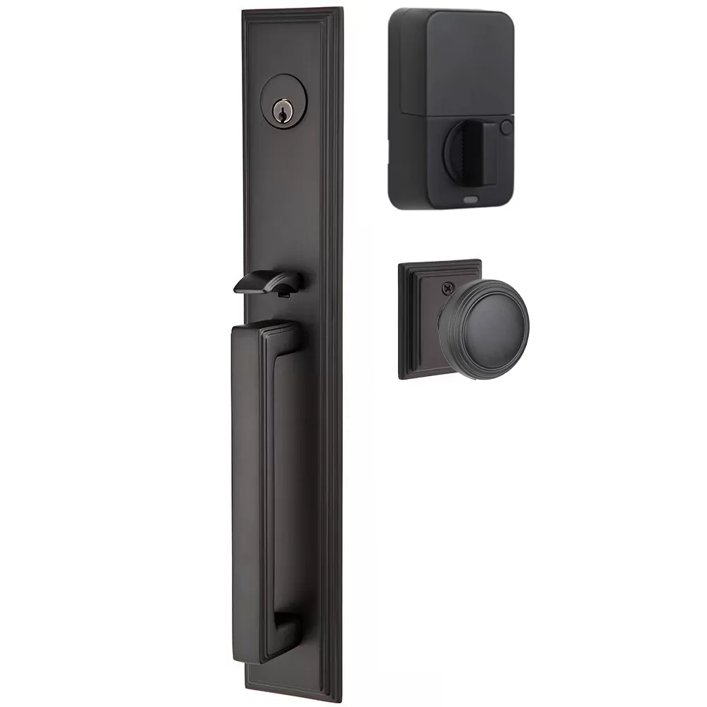 Emtek Melrose Tubular Entryset Full Length with Norwich Knob