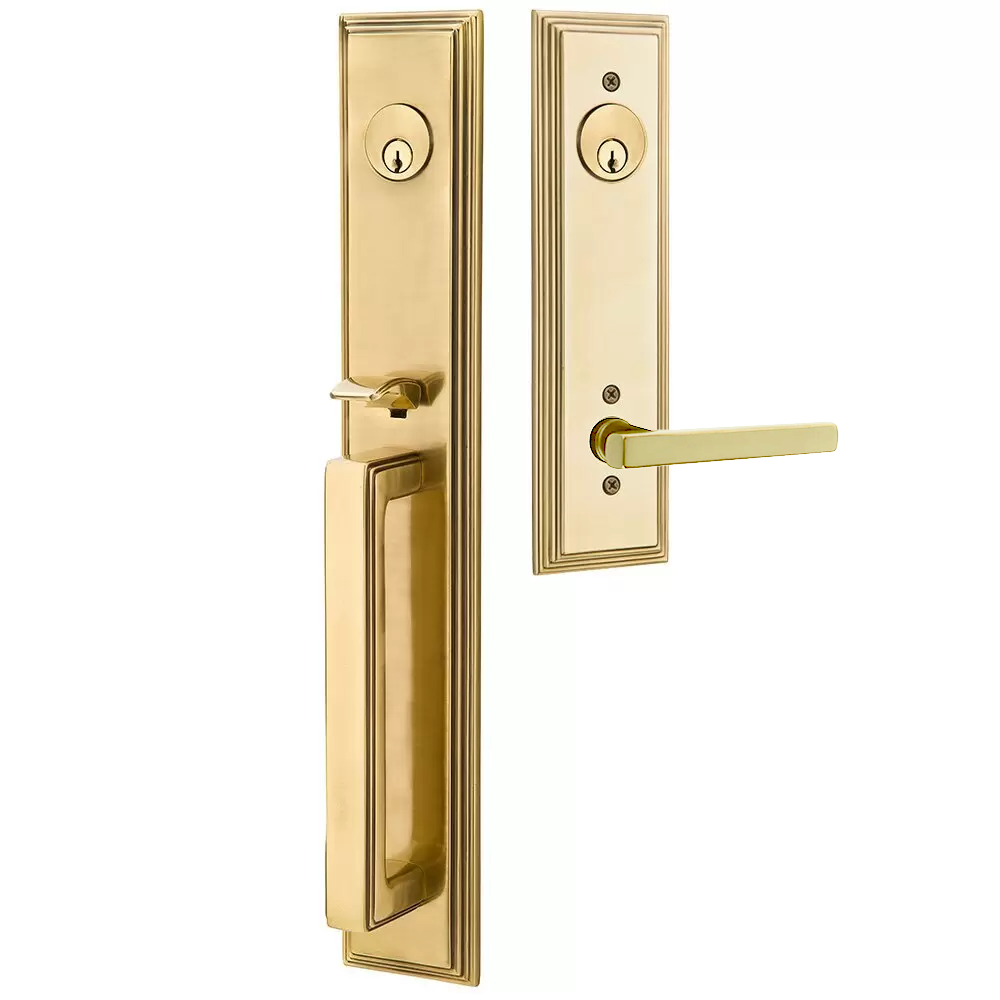 Emtek Melrose Tubular Entryset Full Length with Freestone Lever